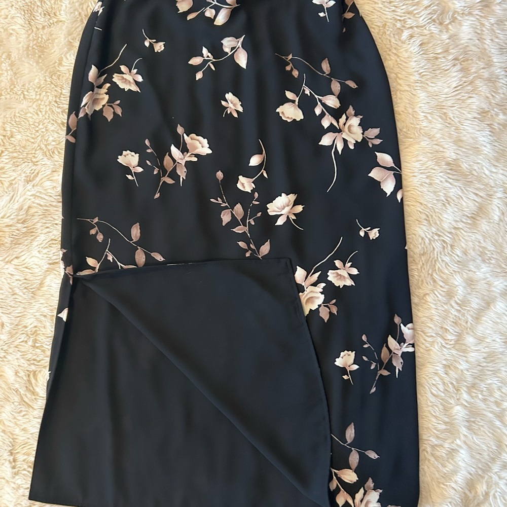 Vintage Floral Black Skirt - Picture 2 of 4